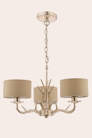 Laura Ashley Mulroy Antler 3 Light Chandelier