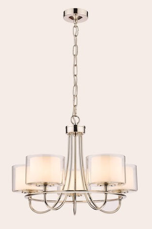 Laura Ashley Southwell 5 Light Chandelier and Glass Shades