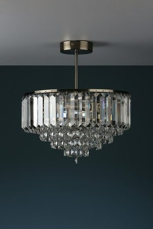 Laura Ashley Vienna Crystal 3 Light Semi Flush Ceiling Light