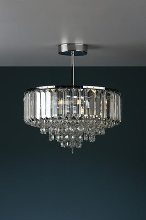 Laura Ashley Vienna Crystal 3 Light Semi Flush Ceiling Light