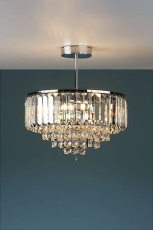 Laura Ashley Vienna Crystal 3 Light Semi Flush Ceiling Light