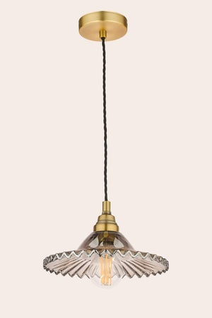 Laura Ashley Pippa 1 Light Smoked Glass Pendant Ceiling Light